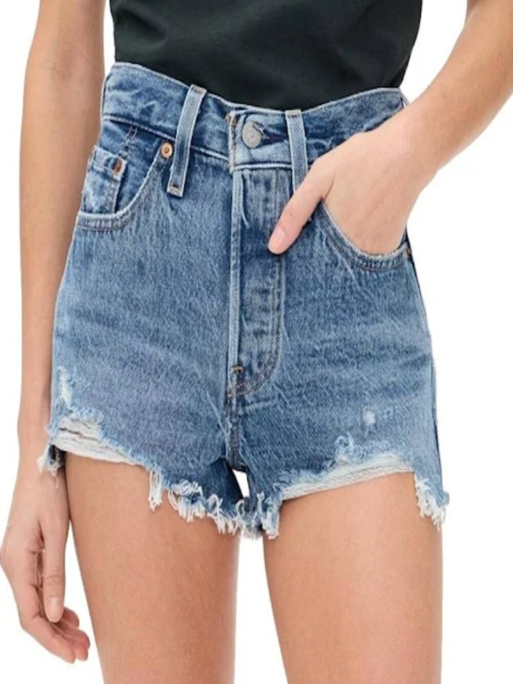 NEVER WORN Levi's 501 High Rise Jean Shorts Medium Indigo Wash